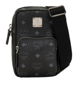 Mini Visetos Crossbody, Leather, Black, MIK, 2*